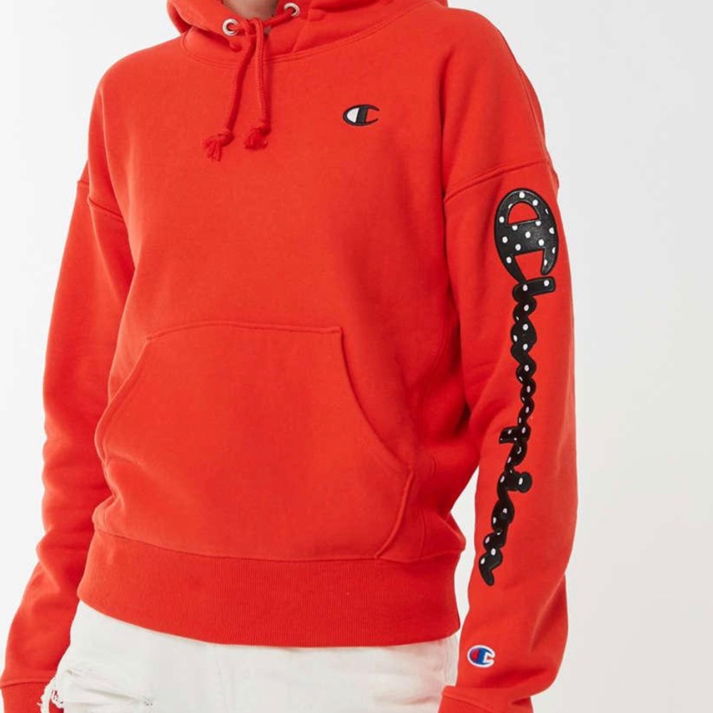 Champion Exclusive Polka Dot Logo Hoodie Sweatshirt